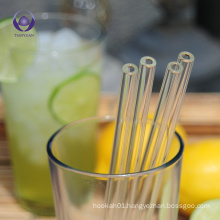 Straight glass drinking straw with Flat end